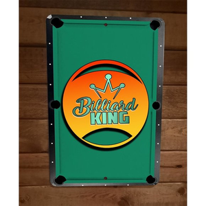 Billiard King Pool Hall Game Room 8x12 Metal Wall Bar‎ Sign Poster
